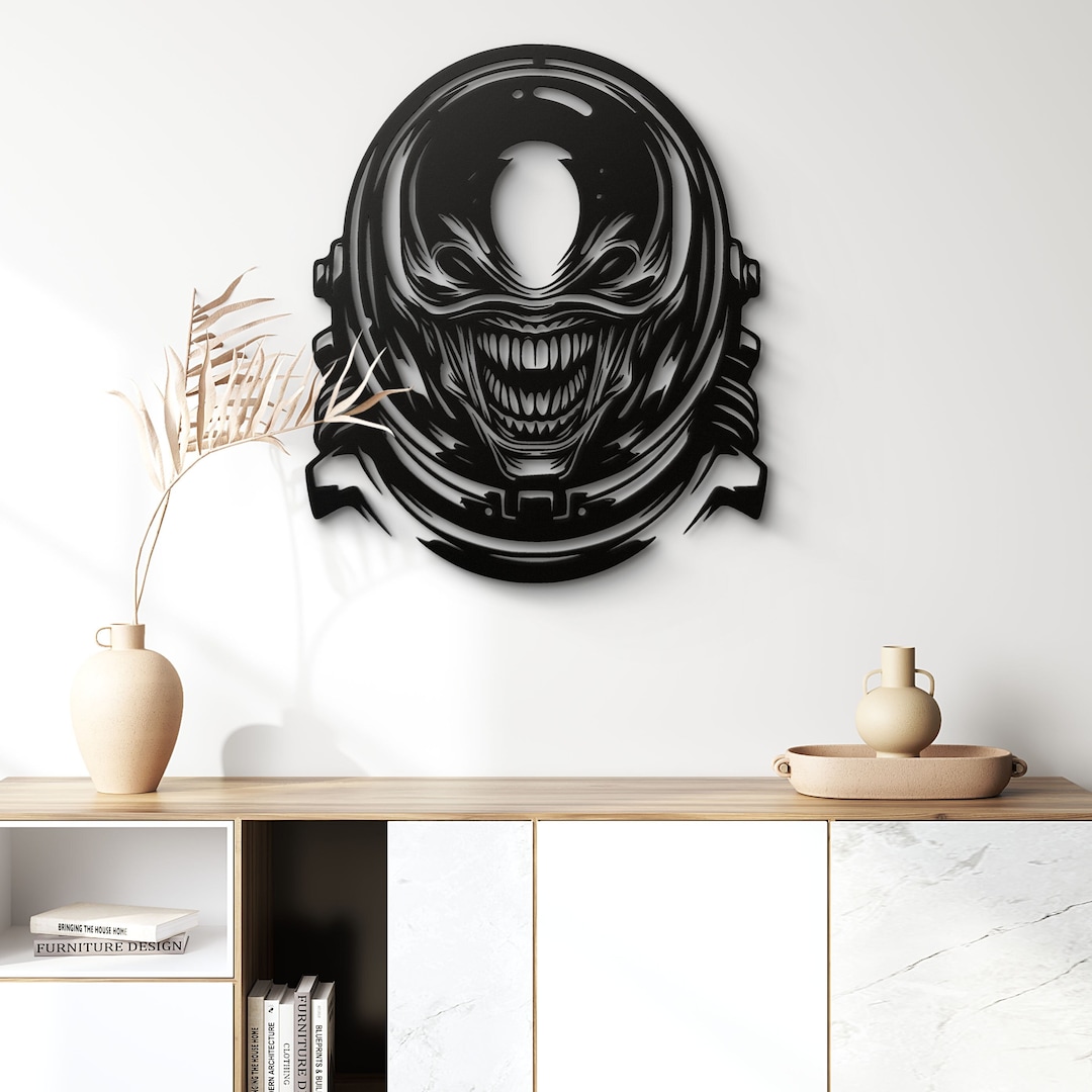 Terrifying Alien Metal Wall Art: Sci-fi Horror Home Wall Decor - Etsy