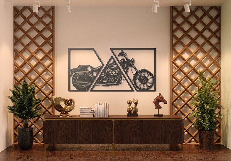 Motorcycle Metal Wall Art Motorcycle Wall Decor Garage Etsy