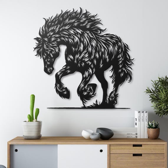 Elegant Horse Metal Wall Art - Unique Farmhouse Decor