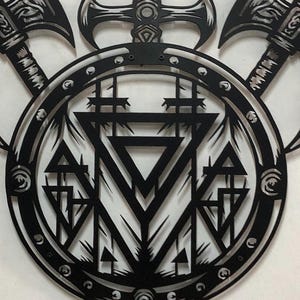 Metal Viking Shield Wall Decor, Norse Art Accent , image 9