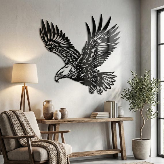 Majestic Eagle Flight Metal Wall Art, Animal Wall Decor