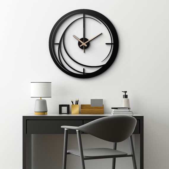 Modern Geometric Metal Wall Clock - Aesthetic Room Decor