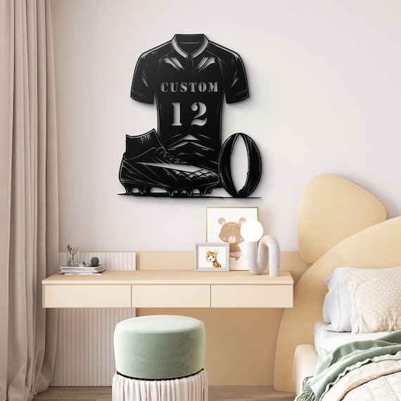 Custom Rugby Jersey Metal Wall Art – Personalized Rugby Decor, Gift for Rugby Enthusiasts