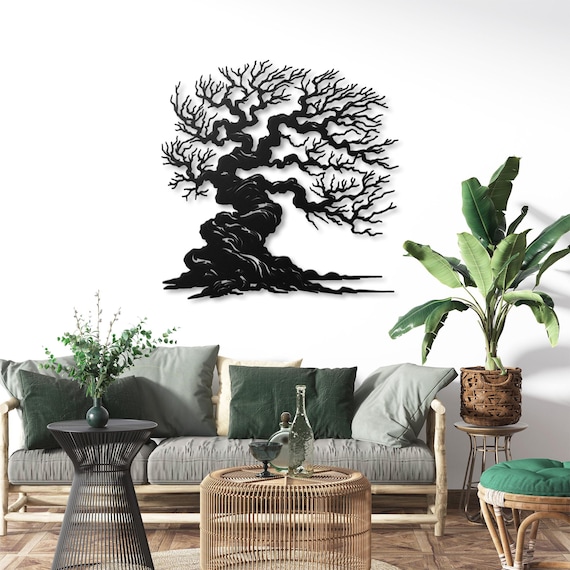 Metal Tree Wall Art - Modern Home Decor | Artistic Metalwork for Living Room, Bedroom & Office"