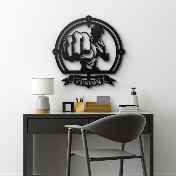 Custom Boxer Metal Wall Art - Personalized Sports Decor - Boxing Gift for Him & Her