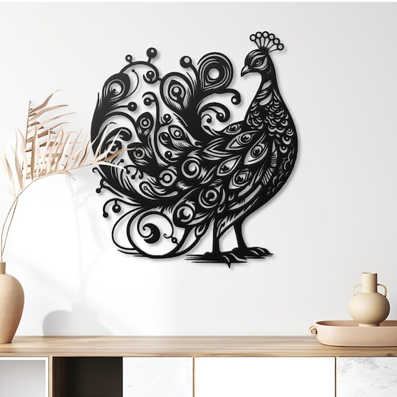 Elegant Peacock Metal Wall Art, Bohemian Bird Wall Decor, Glam Living Room Hanging, Filigree Spiritual Art, Housewarming Gift for Her
