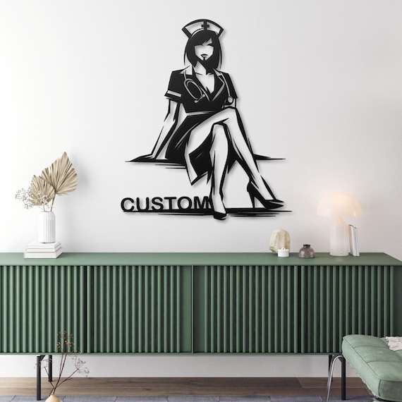 Custom  Nurse Metal Wall Art | Personalized Pin-Up Decor | Modern Wall Art for Bedroom, Office, or Gift | Unique Custom Metal Art