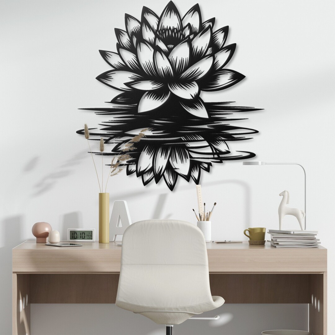 Elegant Lotus Flower Metal Wall Art - Intricate Floral Design Home ...