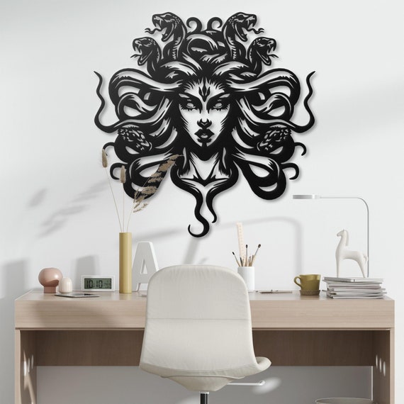 Medusa Gorgon Metal Wall Art - Game Room Decor
