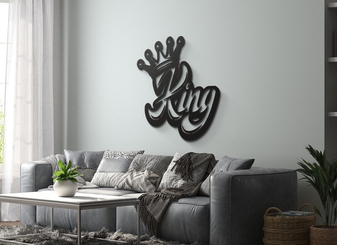 Office Wall Art King Ambigram Metal Wall Art King Wall Writing Etsy