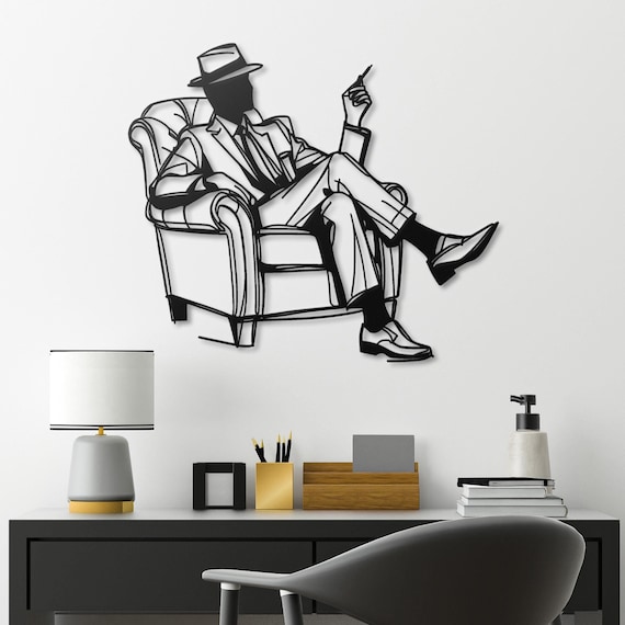 Man in Suit Metal Wall Art – Stylish Home Decor
