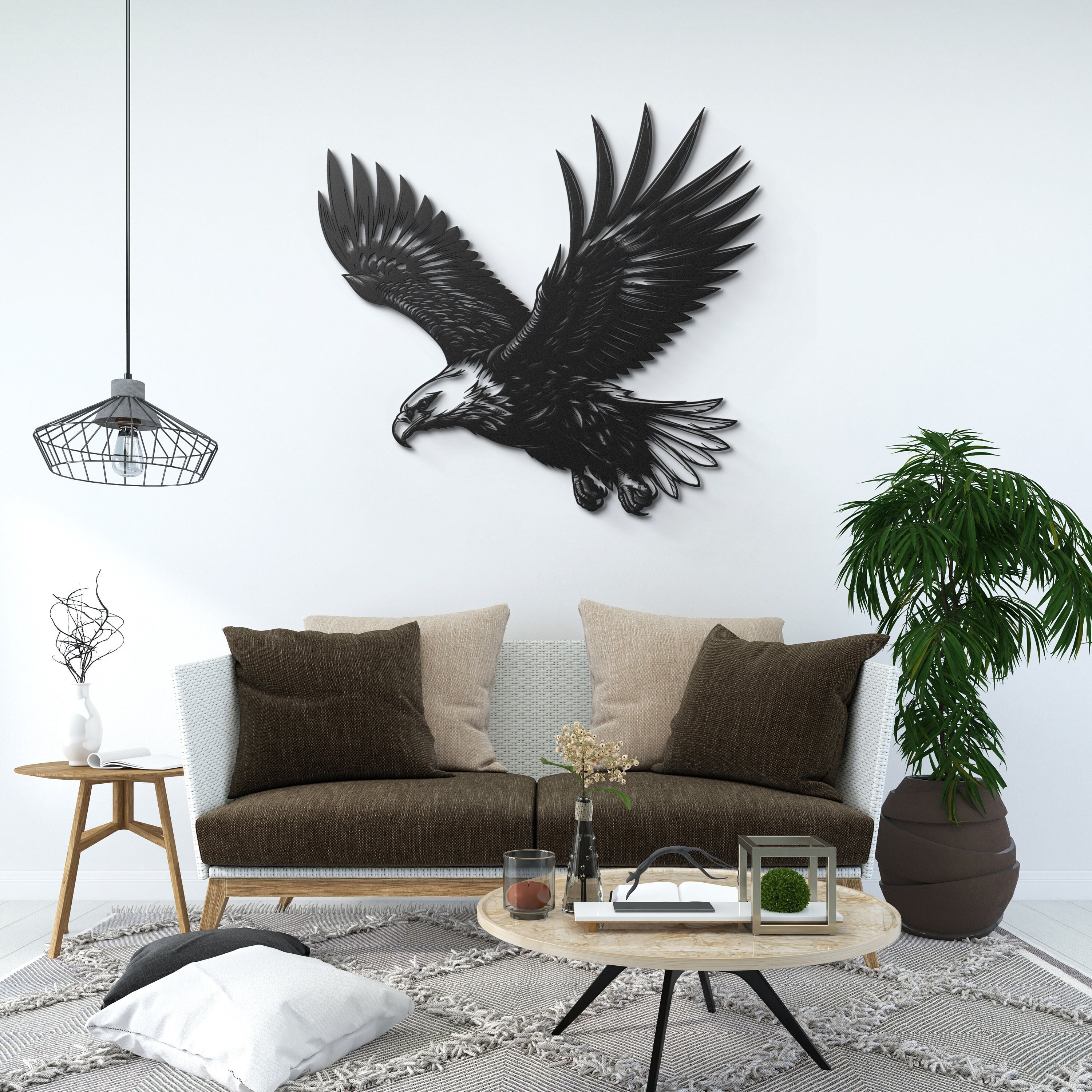 Majestic Eagle Flight Metal Wall Art Dynamic Bird Decor Modern Living Room Aesthetic Wildlife