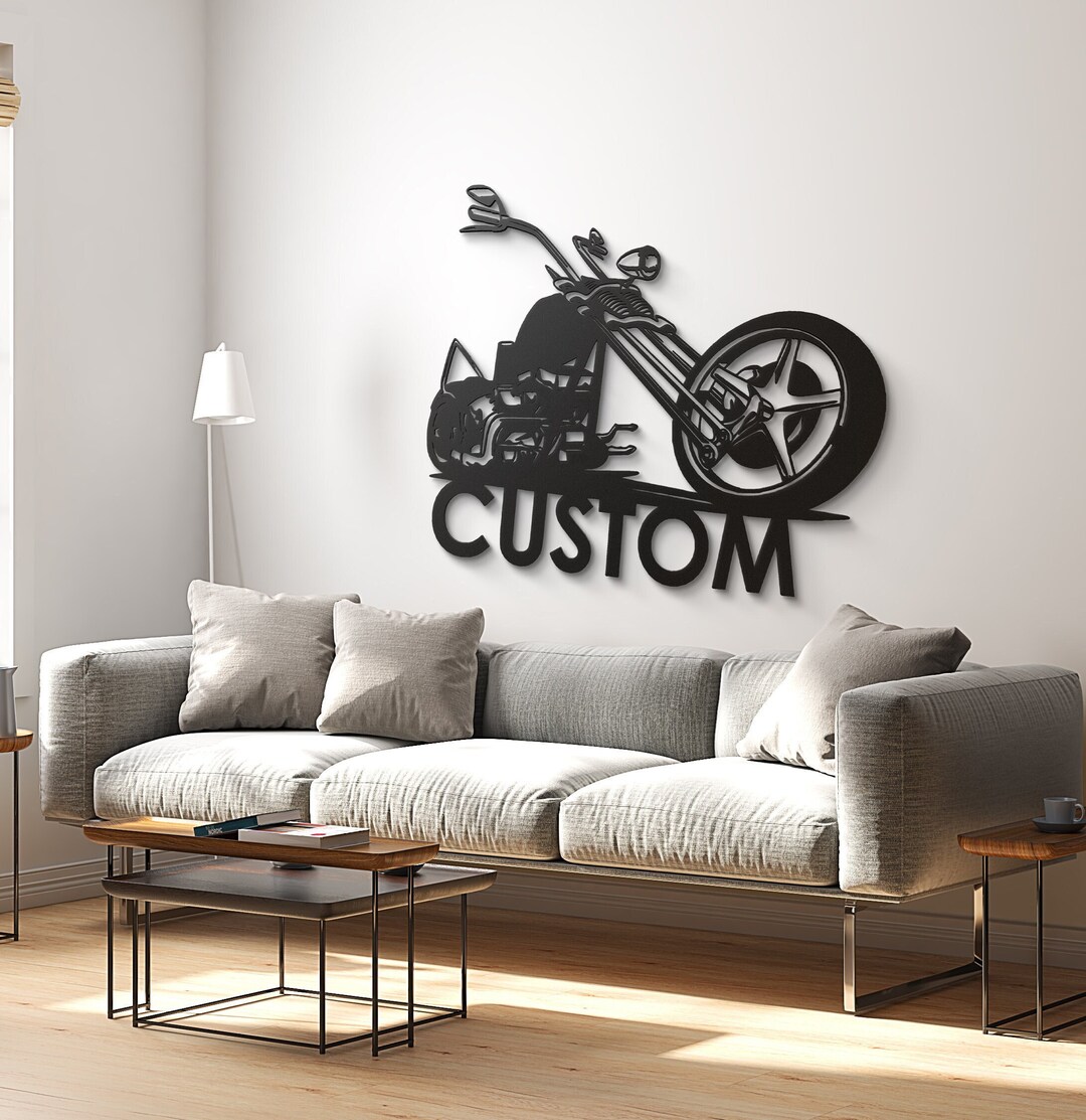 Custom Motorcycle Metal Wall Art Motorcycle Wall Decor Garage Wall Art ...
