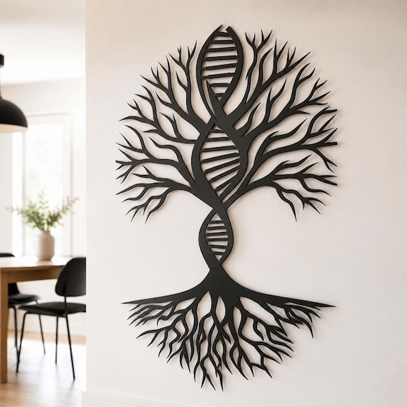 DNA Tree of Life Metal Wall Art: Nature Wall Decor ,