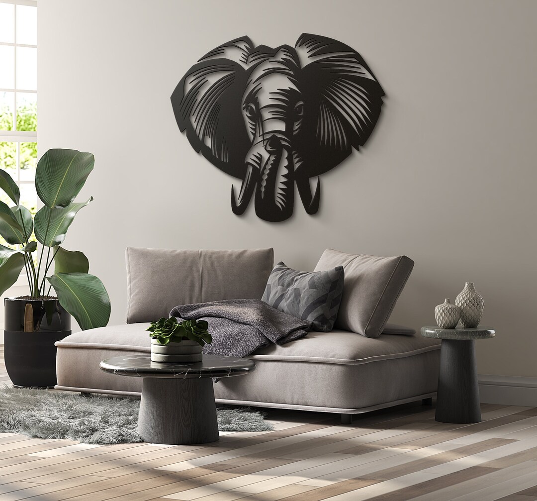 Metal Elephant Wall Art Elephant Art Living Room Decor Bedroom Wall Art