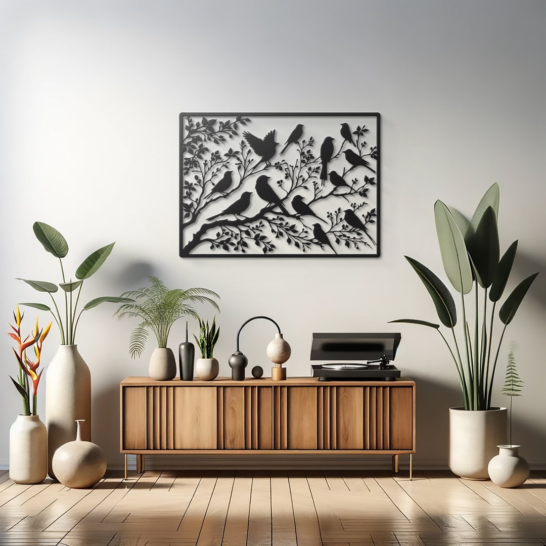Birds Metal Wall Art Nature Home Decor Tree Branches Wall Art - Etsy
