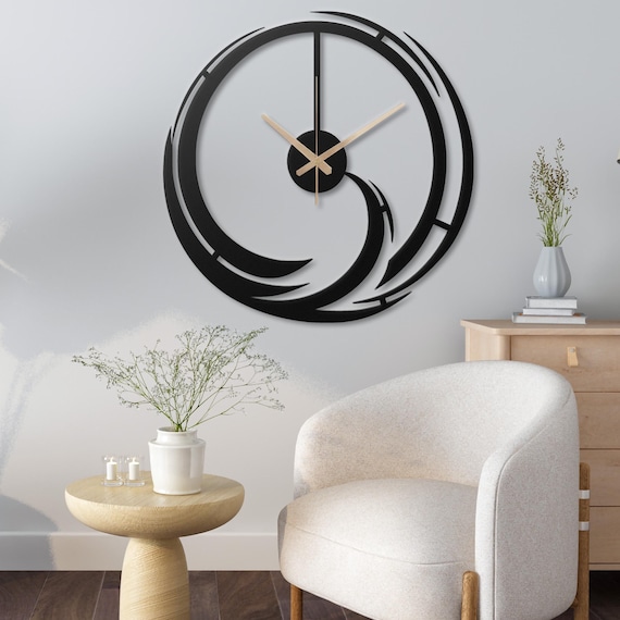 Modern Minimalist Geometric Metal Wall Clock - Elegant Room Decor