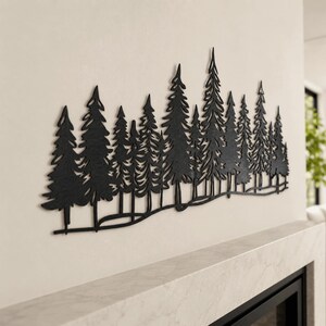 Metal Pine Tree Wall Art Nature Forest Decor, Farmhouse Gift, Tree ...