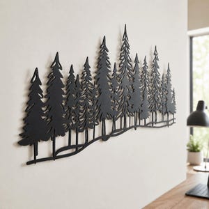 Metal Pine Tree Wall Art Nature Forest Decor, Farmhouse Gift, Tree ...