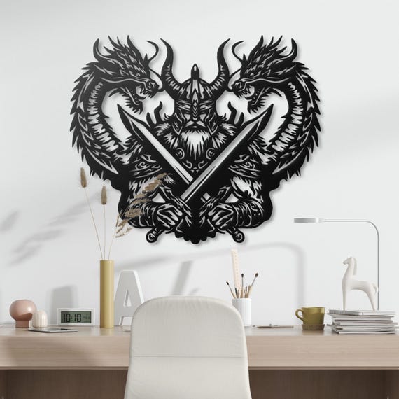 Viking Dragon: Majestic Metal Wall Art Viking Wall Decor