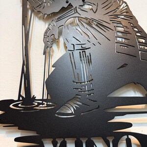 Custom Samurai Portrait Metal Art Personalized Japanese Warrior Sign, Ninja Warrior Gift, Katana Decor, Father's Day Gifts , image 4