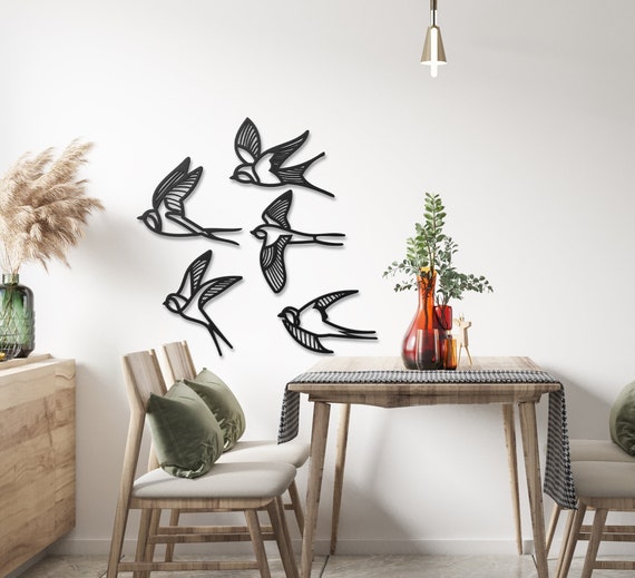 Birds Metal Wall Decor Bird Metal Line Art Elegant Wall Art Living Room Decor Outdoor Decoration Flying Birds Bedroom Decor Minimalist Art