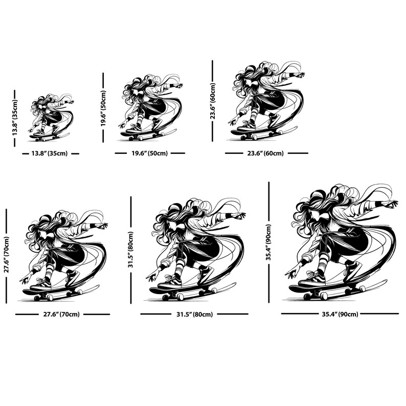 Skater Girl Metal Wall Art Modern Skater Metal Artwork Skateboard Decor