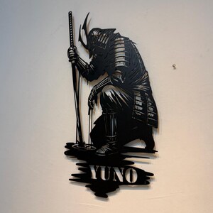 Custom Samurai Portrait Metal Art Personalized Japanese Warrior Sign, Ninja Warrior Gift, Katana Decor, Father's Day Gifts , image 8