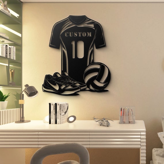 Custom Volleyball Jersey Metal Wall Art – Personalized Sports Decor, Gift for Volleyball Players and Fans