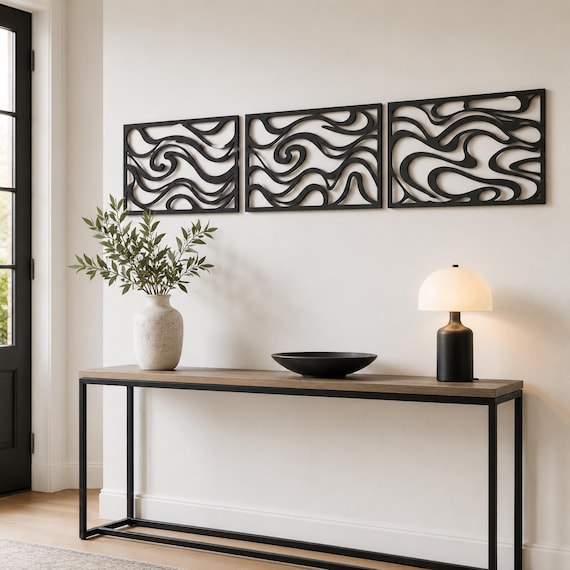 Oversized Abstract Outdoor Metal Wall Art, Modern Poolside Patio Decor, Contemporary Luxury Home Accent, Housewarming Gift