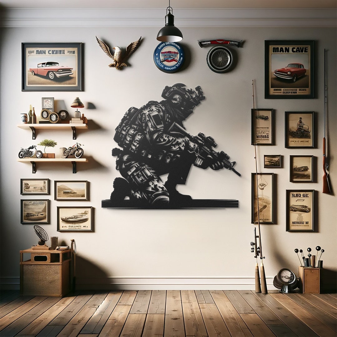 Soldier Metal Wall Art Military Wall Decor Navy Art Etsy