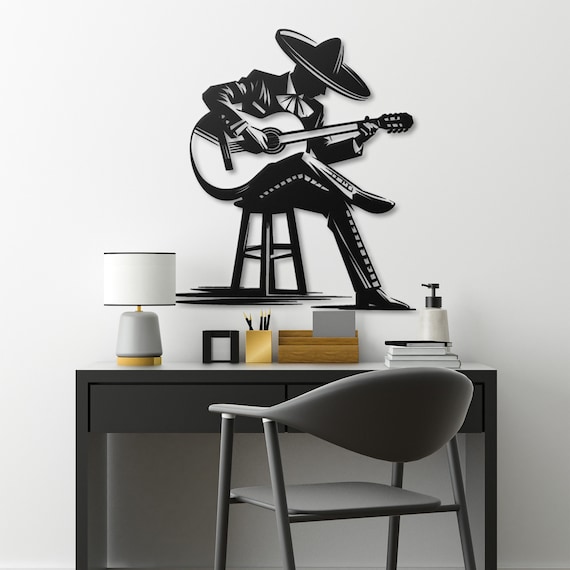 Mariachi Metal Wall Art Mexican Guitarist Wall Decor Musician Gift Music Art Mariachi Art