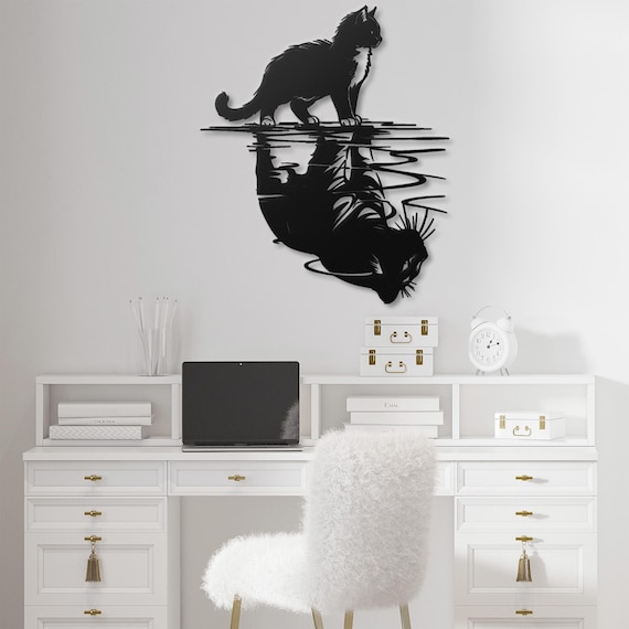Cat Metal Wall Art - Motivational Wall Decor - Cat Lover Gift Inspirational Animal Art Perfect Gift for Cat Lovers and Home Decor