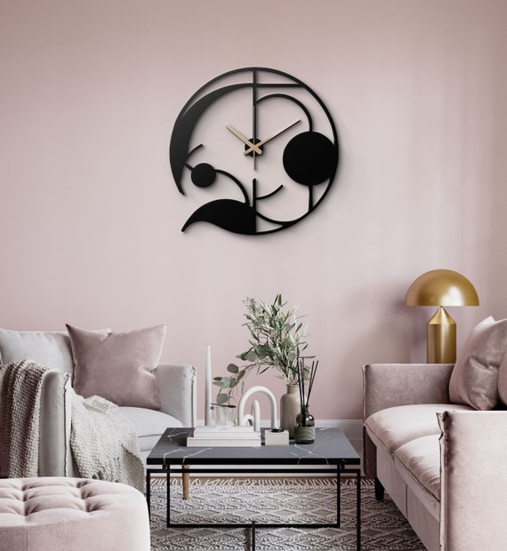 Modern Geometric Metal Wall Clock – Black Artistic Design