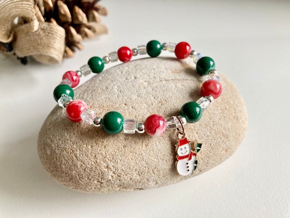 18cm Christmas String Beaded Charm Bracelet - Free Shipping to