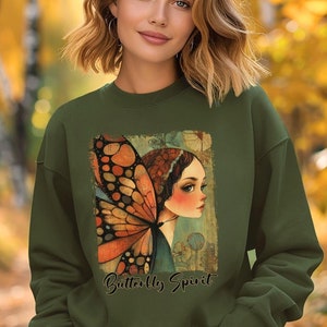 Butterfly Spirit Sweatshirt,Boho Butterfly Sweater,Butterfly Lover Gift,Butterfly Lover Shirt,Butterfly Gift For Mom,Womens Graphic Sweater