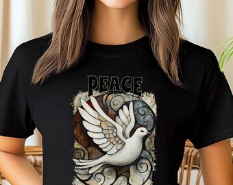 Dove of Peace TShirt,Peace Shirt,Artistic Unity Tee,Love Harmony Hope Shirt,World Peace Shirt,Inspirational Gift Peace Lover,Comfort Color