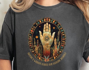Womens Healing Hand Feather Shirt,Boho Feather Shirt,Native American Tee,Nature Lover Shirt,Native Spritual Shirt,Gift For Her,Comfort Color
