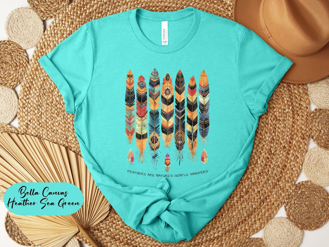 Van Der Rich Tribal Feather Graphic Tee Top