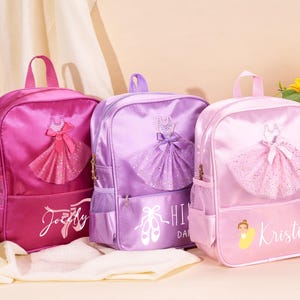 Tanztasche für Kleinkindmädchen Personalisierte Name Ballerina Rucksäcke, Kleinkindtasche, Zurück zu Schulgeschenken für Mädchen kleiner Ballerina-Tanzrucksack