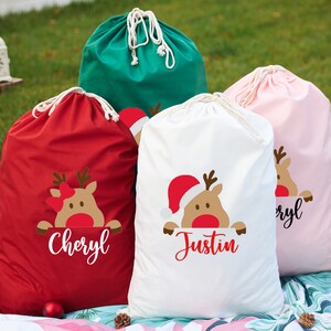 Personalized Santa Sack,Christmas Bags with Name,Christmas Gift Bags,Christmas Eve Box,Holiday Gift Bag,Large Santa Sack Bags-Christmams bag