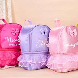 Personalisierte Ballerina Bag pack.Custom Ballett-Tanzen Tasche, Ballerina Tanz Bag Pack mit Name.Dance Geschenk für Kids.Dance Rucksack Kleinkind-Tasche