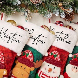 Personalized Family Stockings Christmas Stockings,2024 Plush Christmas Stocking,Xmas Stocking With Name,Monogram Stocking,Holiday Decor Gift