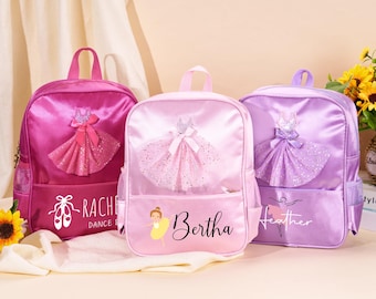 Personalized Monogrammed Dance Duffel Bag Name Ballerina Nylon Backpack Birthday Gifts Bag Little Dancer Gift Hanukkah Gift For Kids Cheer