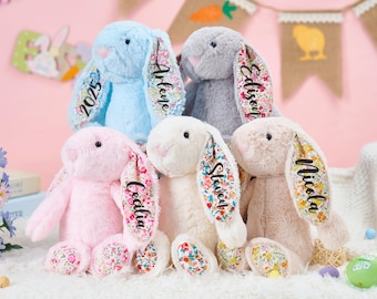 Personalized Bunny Toy,Embroidered Easter Bunny Rabbit,Easter gifts,Custom Monogrammed Bunny Rabbit,Bunny Soft Plush Toy,Flower Girl Gifts