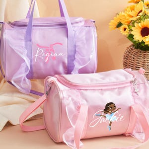 Personalisierte Ballerina Tasche Tanz Ballett Tanztasche Monogrammierte kleine Mädchen Ballerina Tanz Umhängetasche mit Namen Geburtstagsgeschenk für Kinder