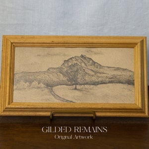 Original Framed Sketch - Crisp Peak Landscape Drawing
