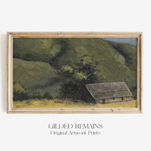 Samsung Frame TV Art | Original Painting | Vintage Landscape DIGITAL Painting Farmhouse | Vintage Decor