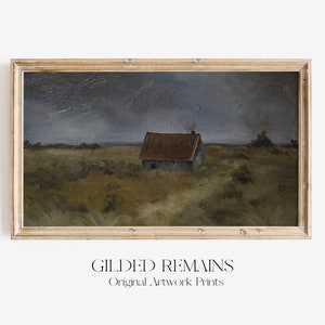 Samsung Frame TV Art | Original Painting | Vintage Landscape DIGITAL Painting Farmhouse | Vintage Decor