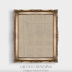 Parisian Building Sketch Art ⎮ DIGITAL DOWNLOAD PRINTABLE